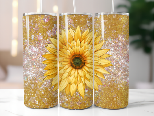 Glitter Sunflower Tumbler